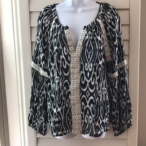 INC blouse size S, Tribe DC w/ ribbon detail